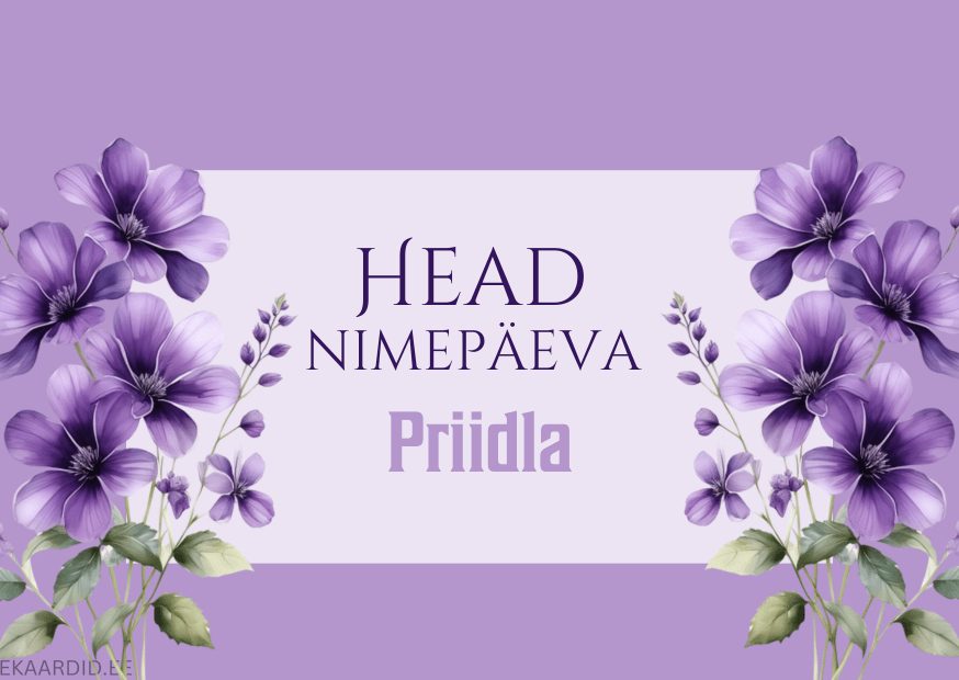 Head nimepäeva, Priidla!