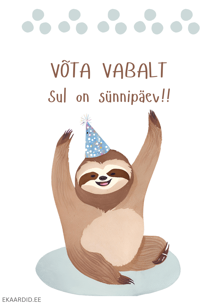 Sünnipäevakaart laisikuga