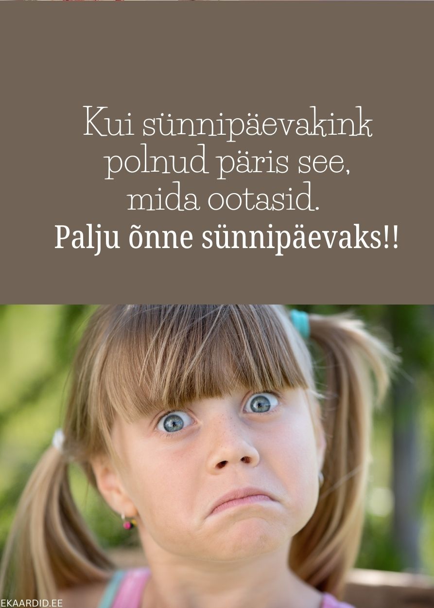 Naljakas sünnipäevakaart tüdrukuga