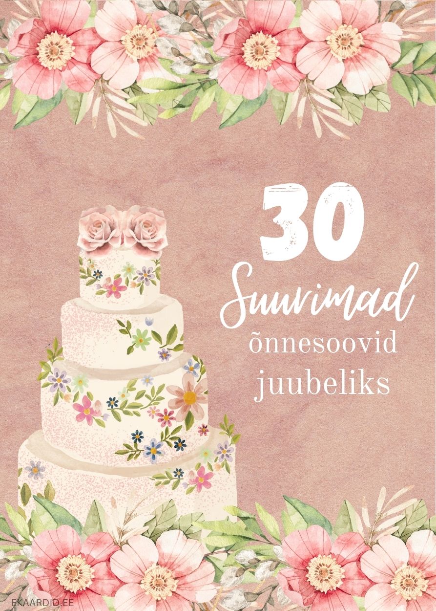 30. juubeliks õnnitluskaart