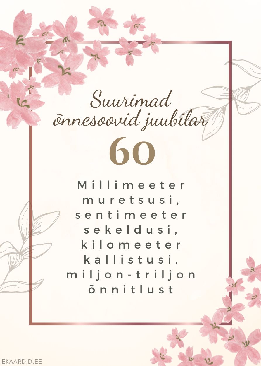 60. juubeli õnnesoovide kaart