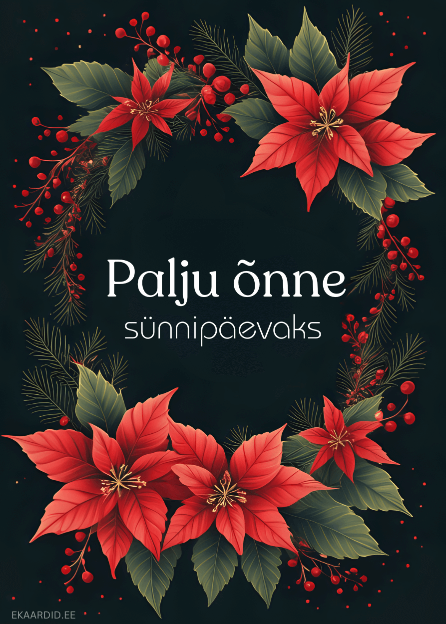 Jõulutähega sünnipäevakaart