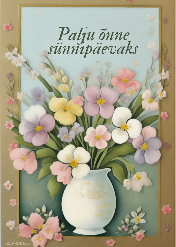 Kevad lilledega sünnipäevakaart