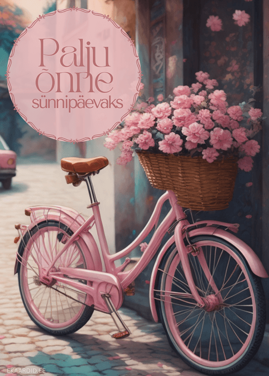 Romantiline lilledega sünnipäevakaart