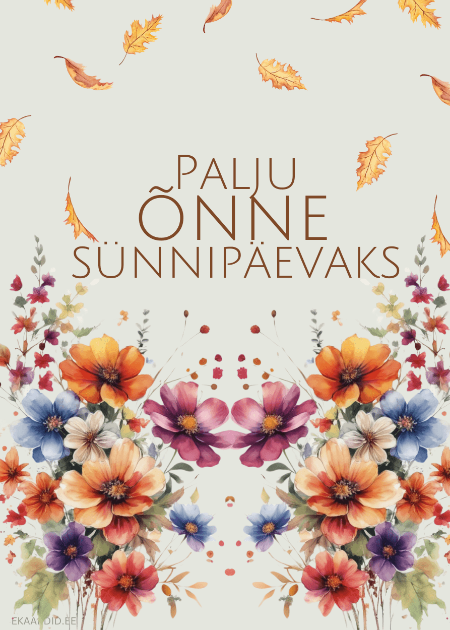 Sügislilledest sünnipäevakaart