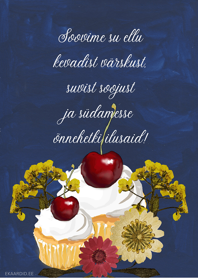 Kevadine õnnitluskaart luuletustega