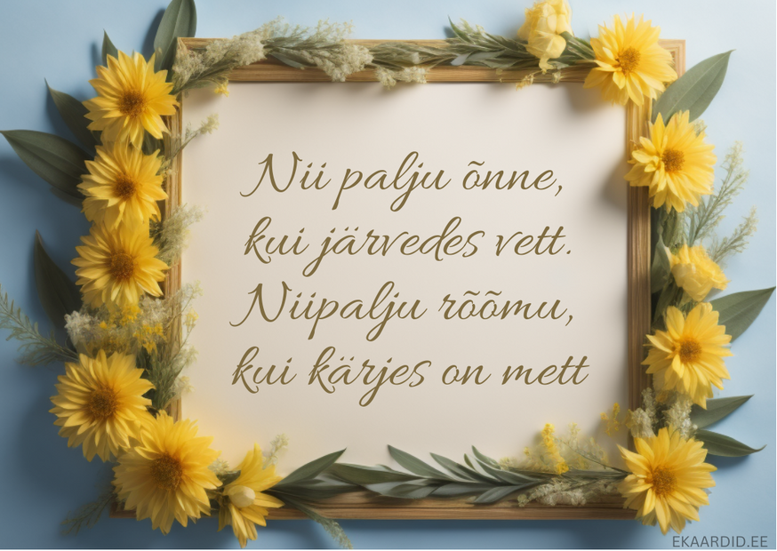 Õnne ja rõõmu soovidega sünnipäevakaart