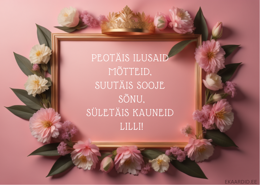 Õrn sünnipäevakaart lilledega