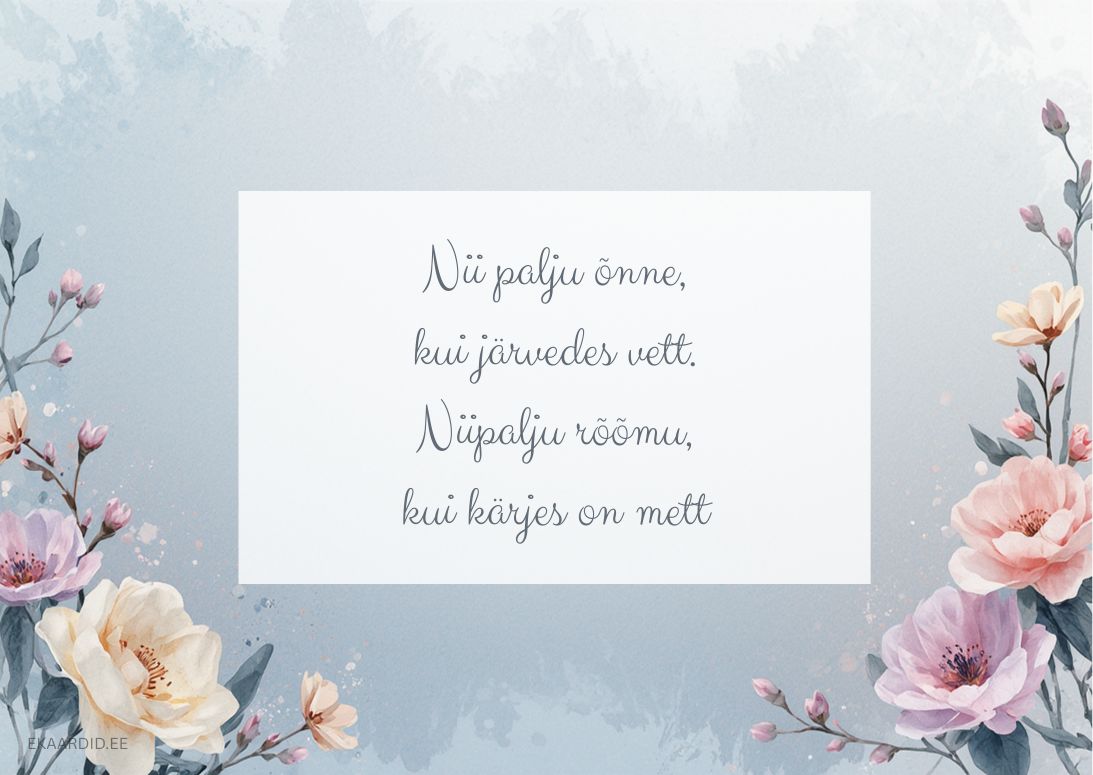 Sünnipäevakaart luuletusega