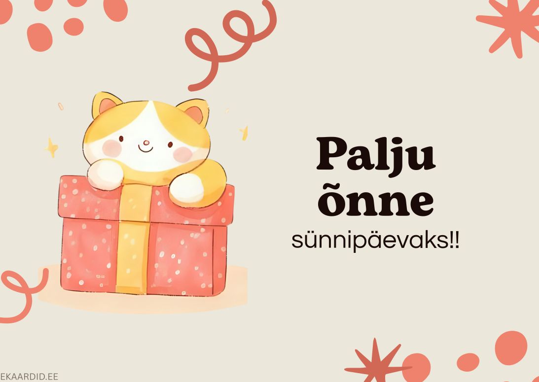 Armas sünnipäevakaart kassiga