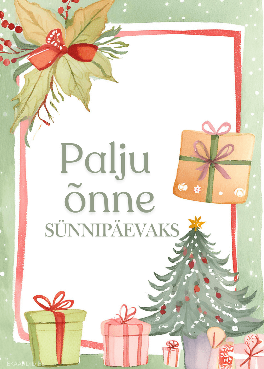 Jõuludeks sünnipäevakaart