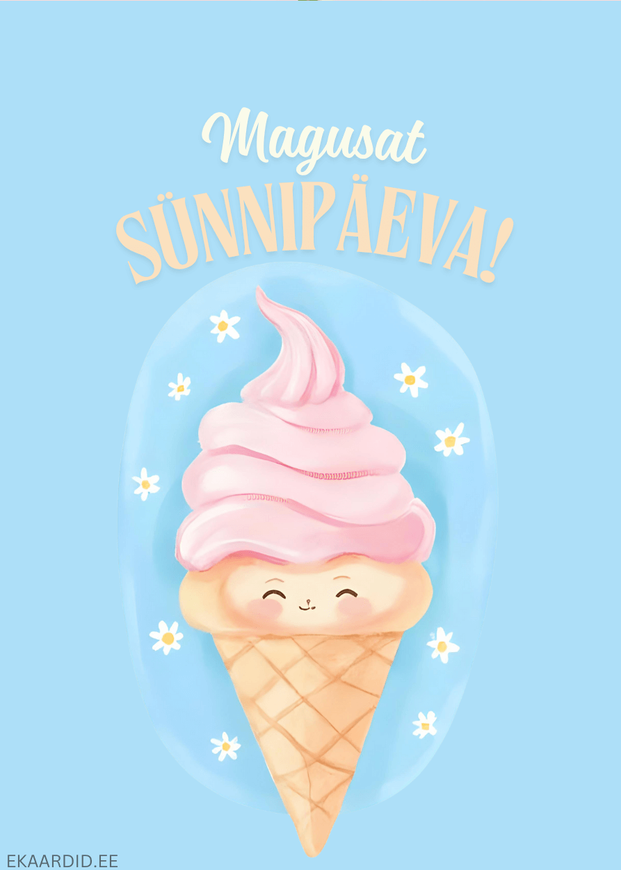 Magus sünnipäevakaart jäätisega