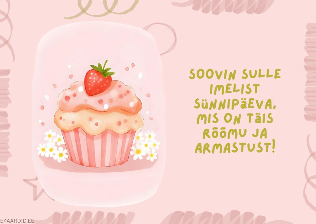 Magus sünnipäevakaart muffiniga