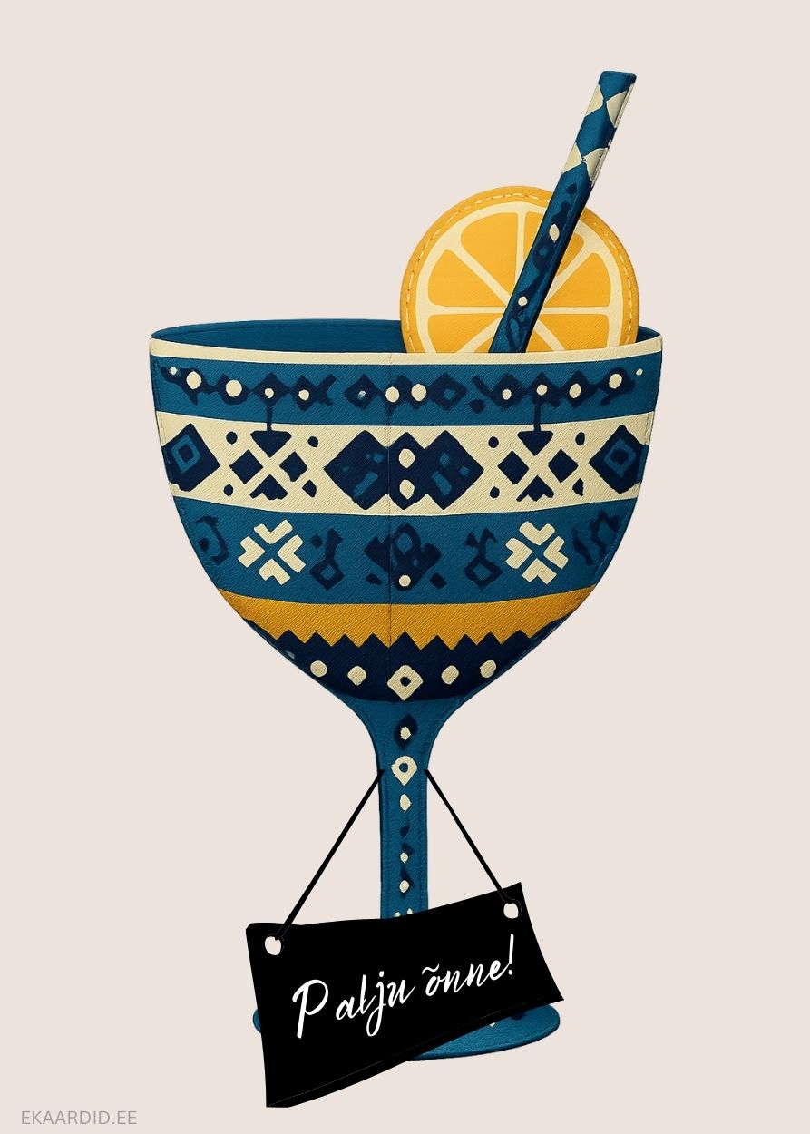 Mustriline kokteilikaart sünnipäevaks