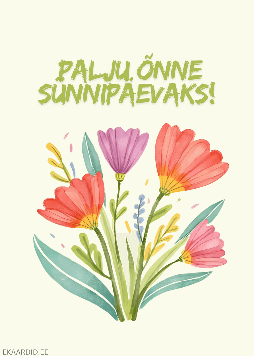 Õnnitluskaart lilledega
