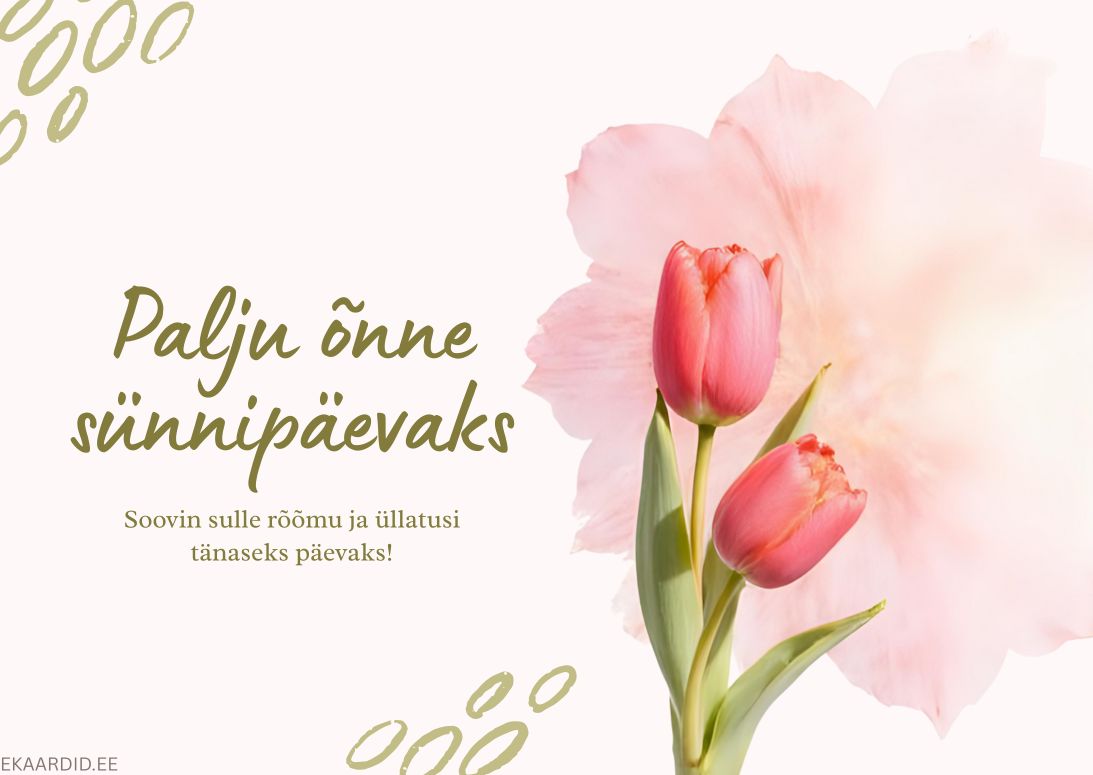 Sünnipäevakaart tulpidega