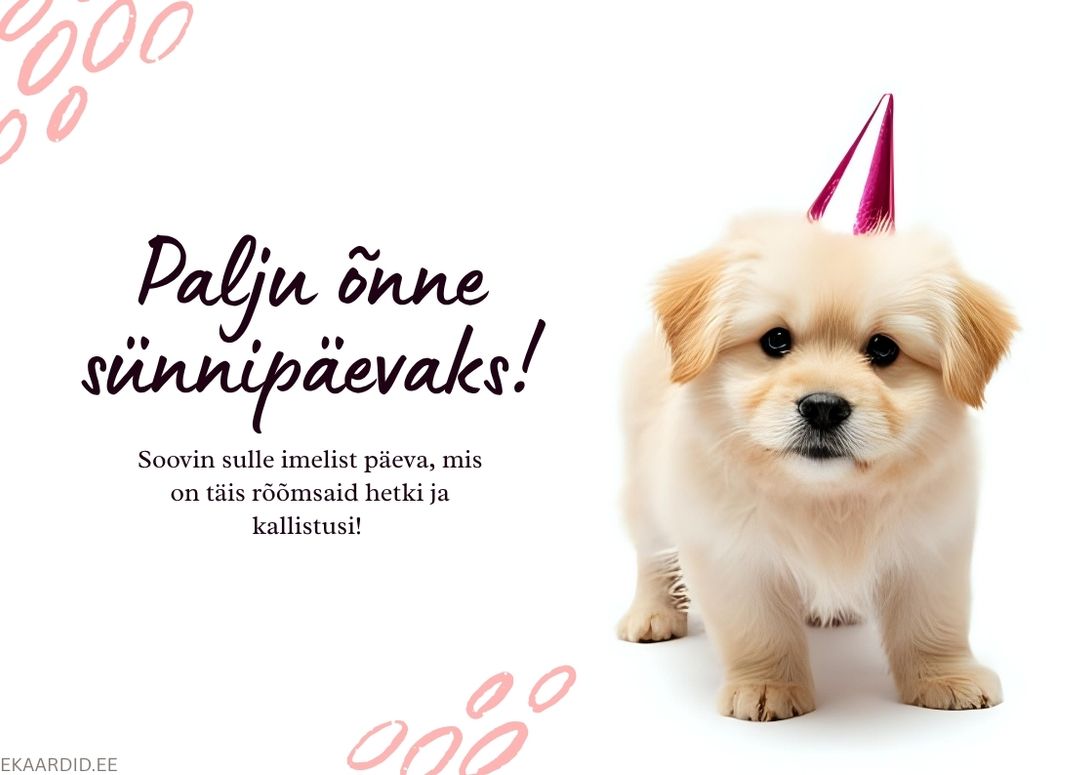 Sünnipäevakaart armsa kutsikaga