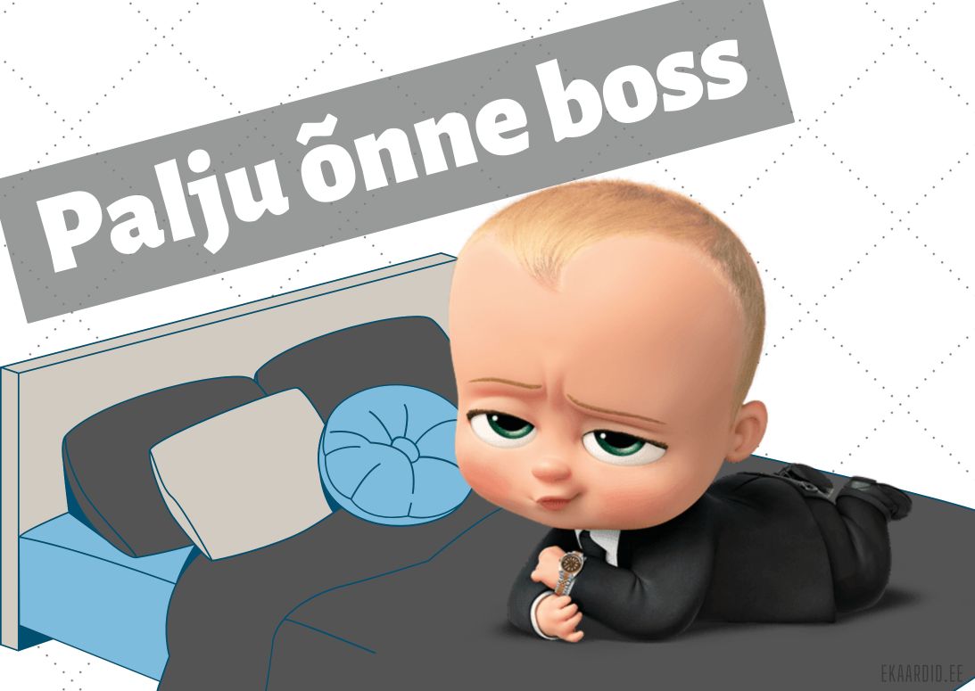 Humoorikas beebibossi sünnipäevakaart