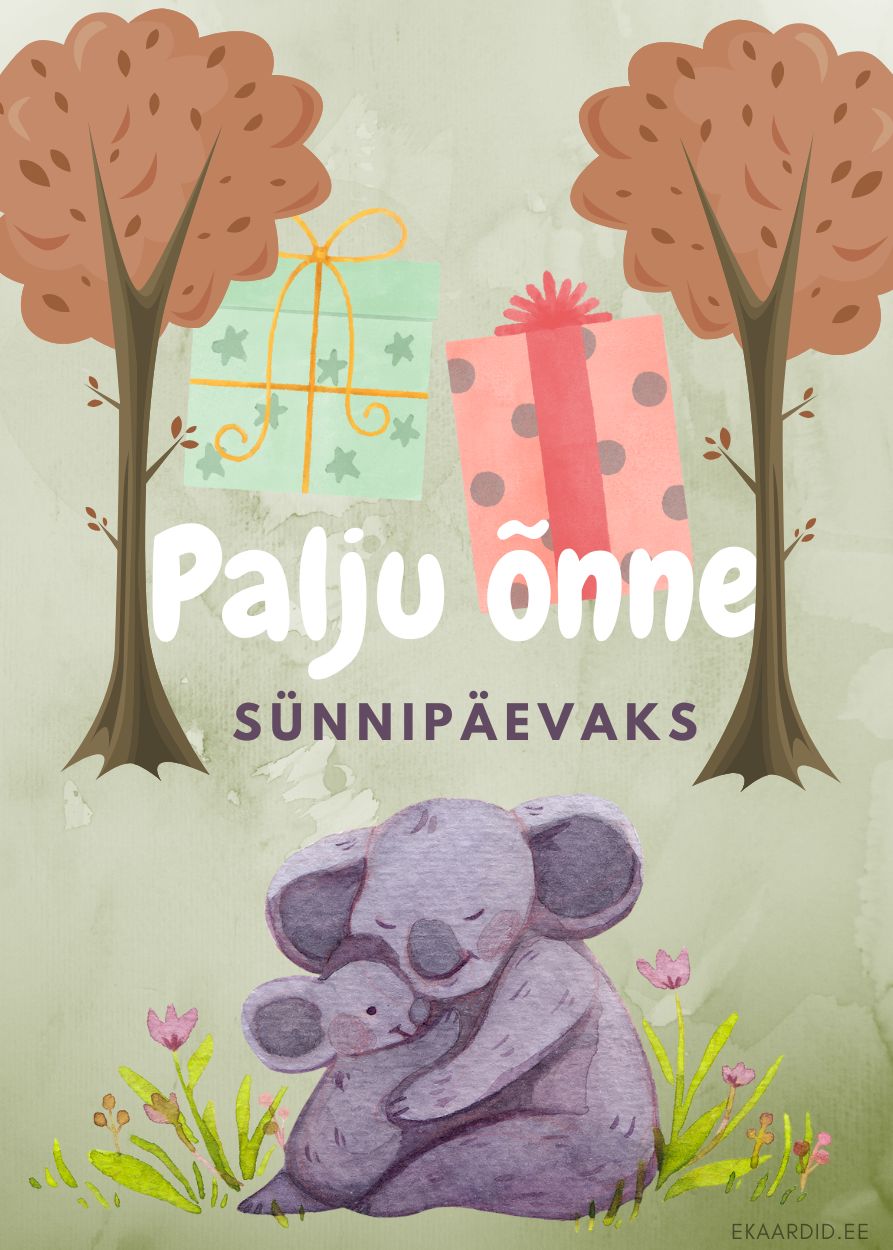 Koala pere sünnipäevakaart