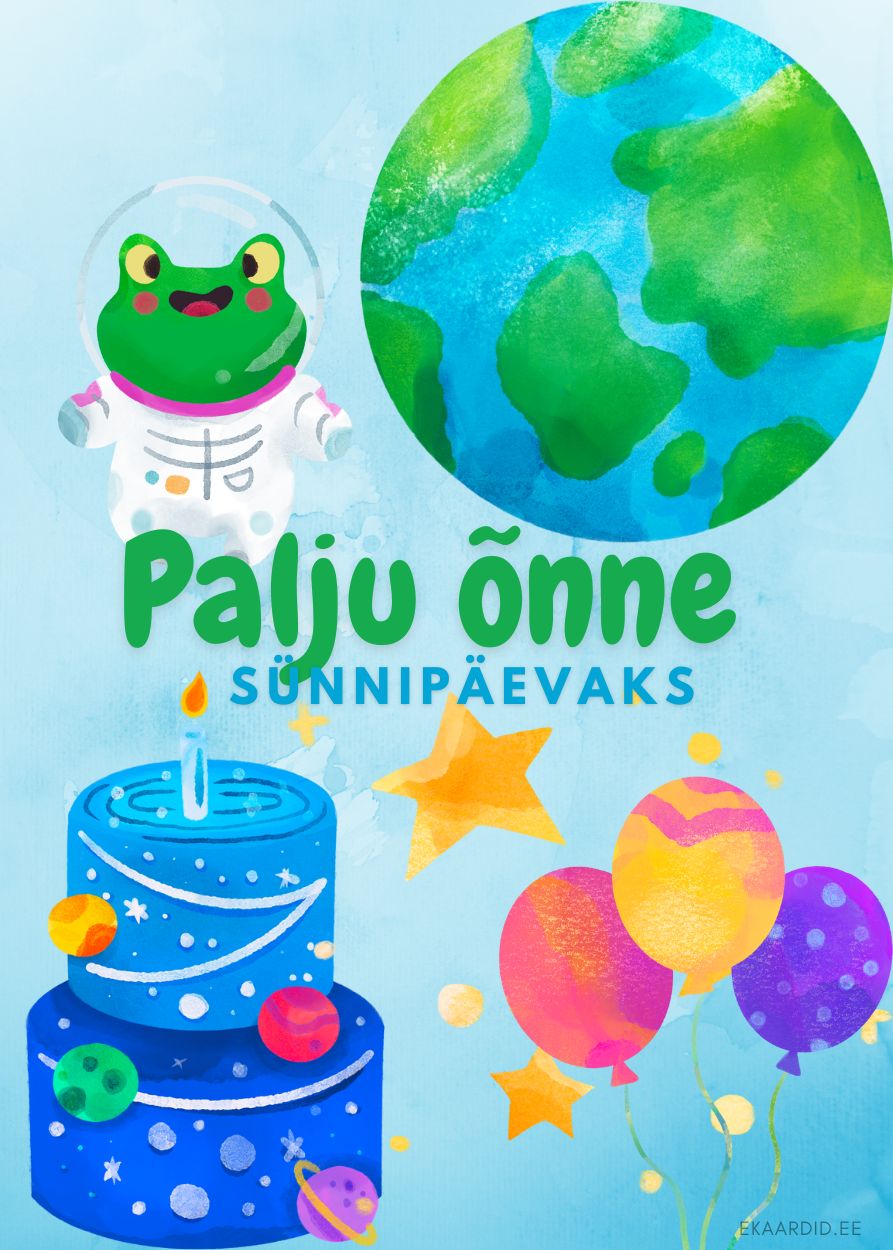 Kosmose-sünnipäevakaart konnaga