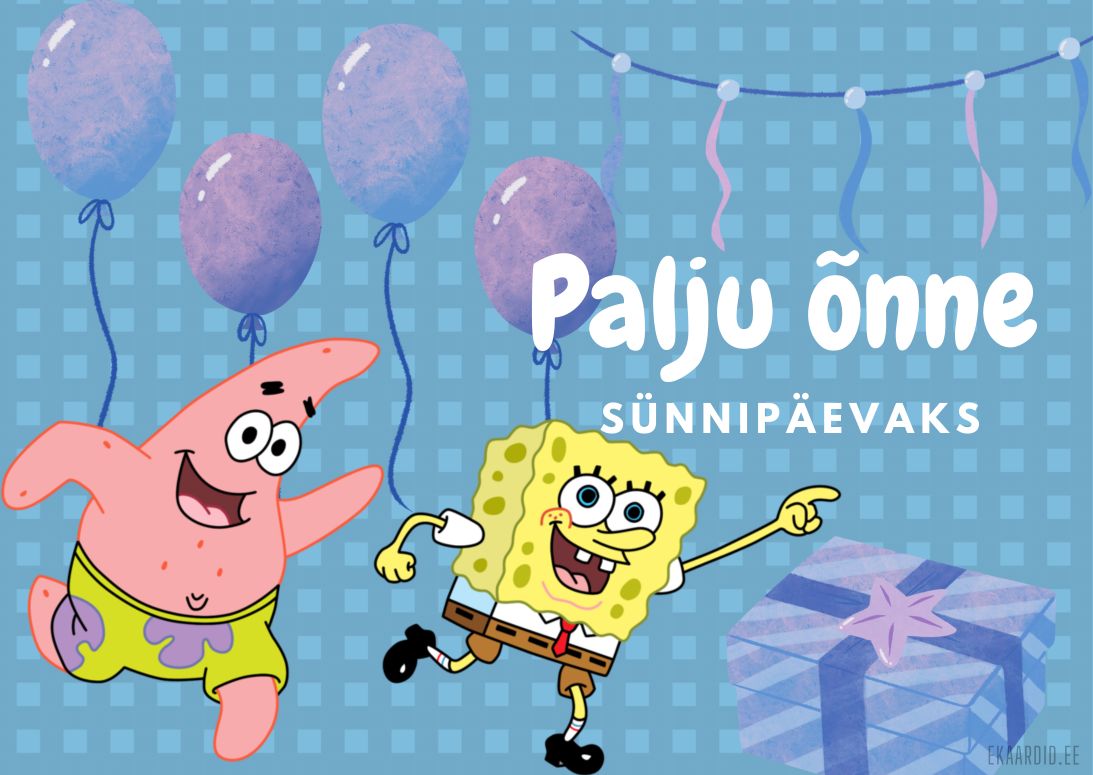 Spongebob ja Patricku sünnipäevakaart