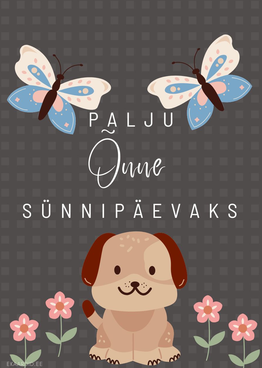 Sünnipäevakaart armsa kutsikaga