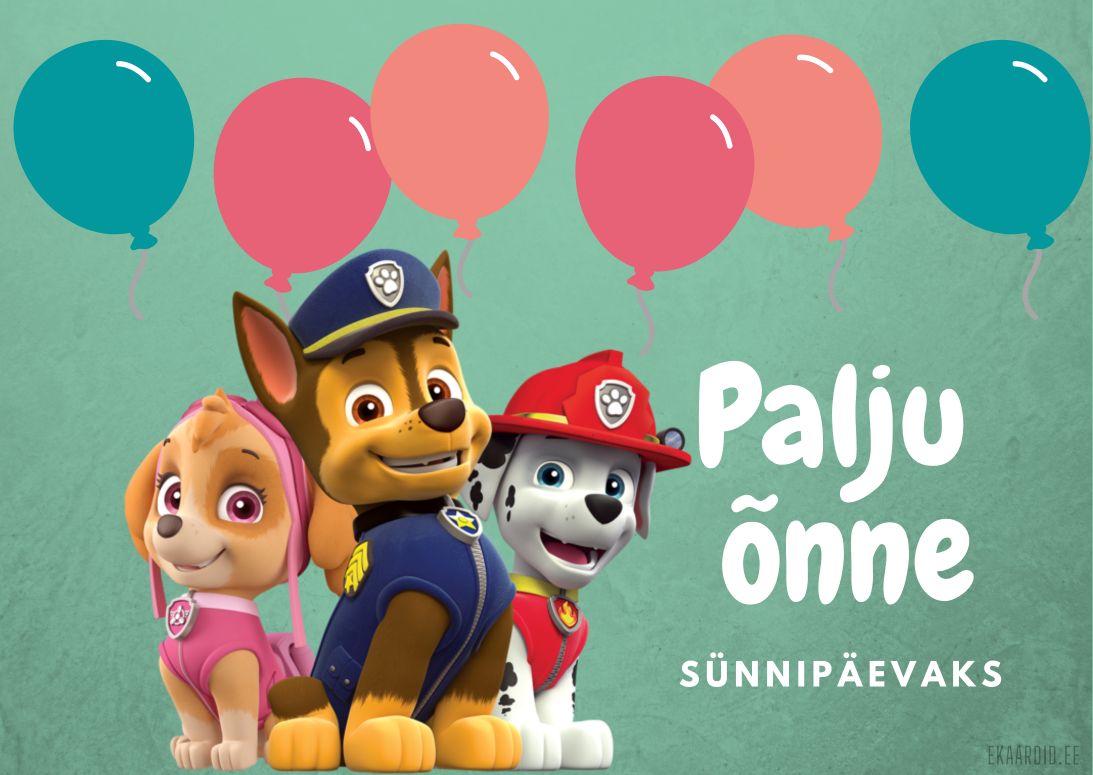Sünnipäevakaart Käpapatrulliga