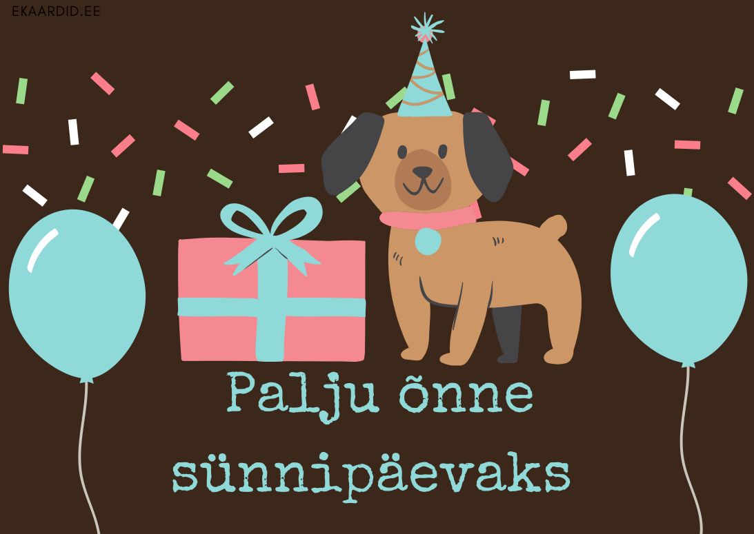 Sünnipäevakaart koeraga