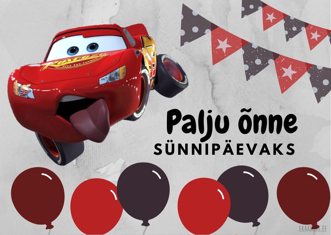 Sünnipäevakaart McQueen auto