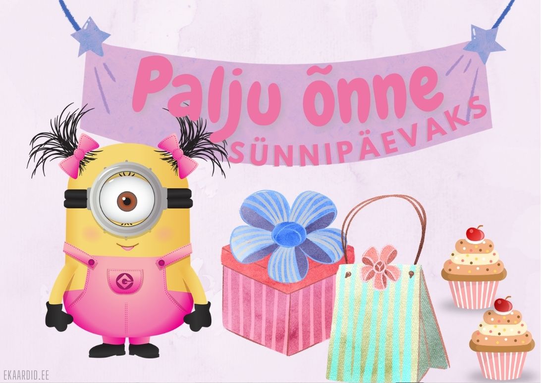 Minioni sünnipäevakaart tüdrukutele