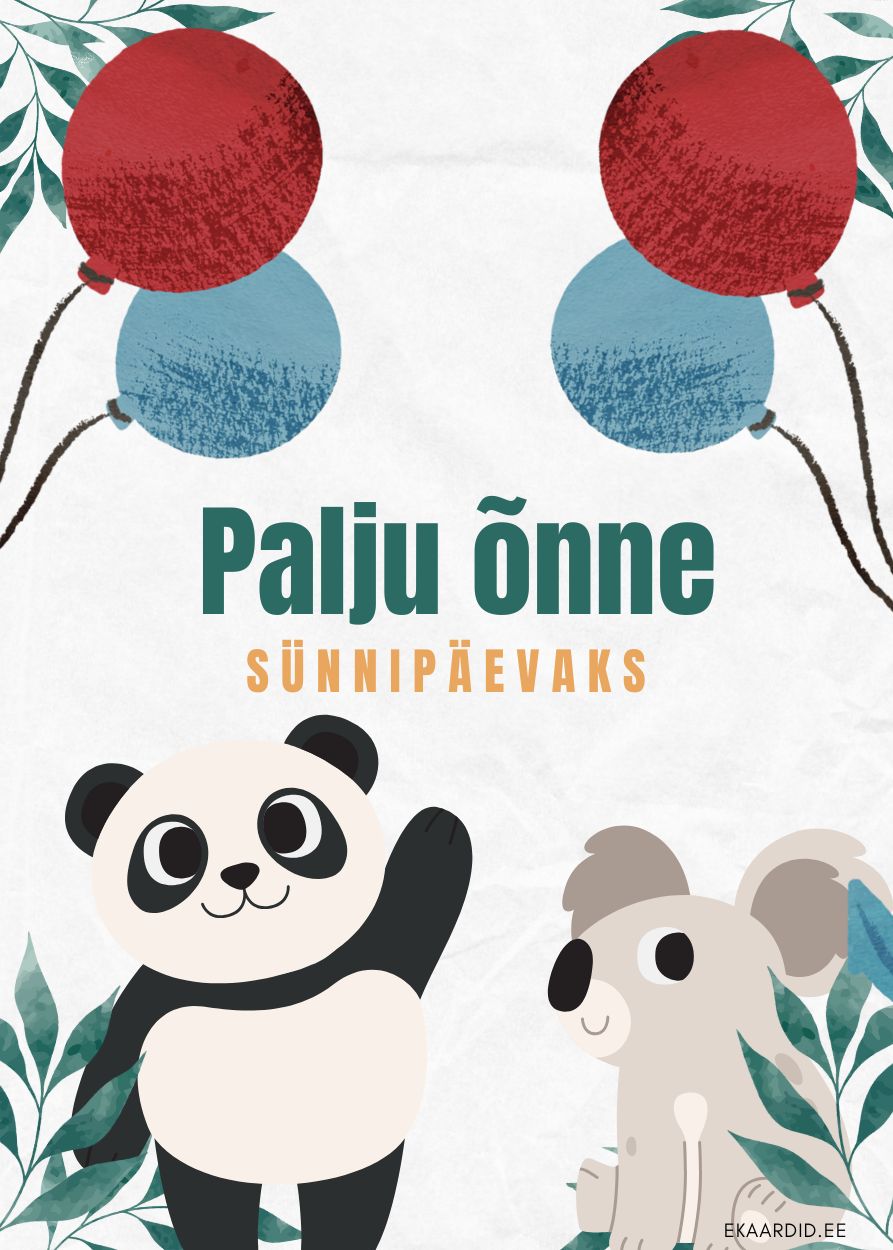 Panda ja koala sünnipäevakaart
