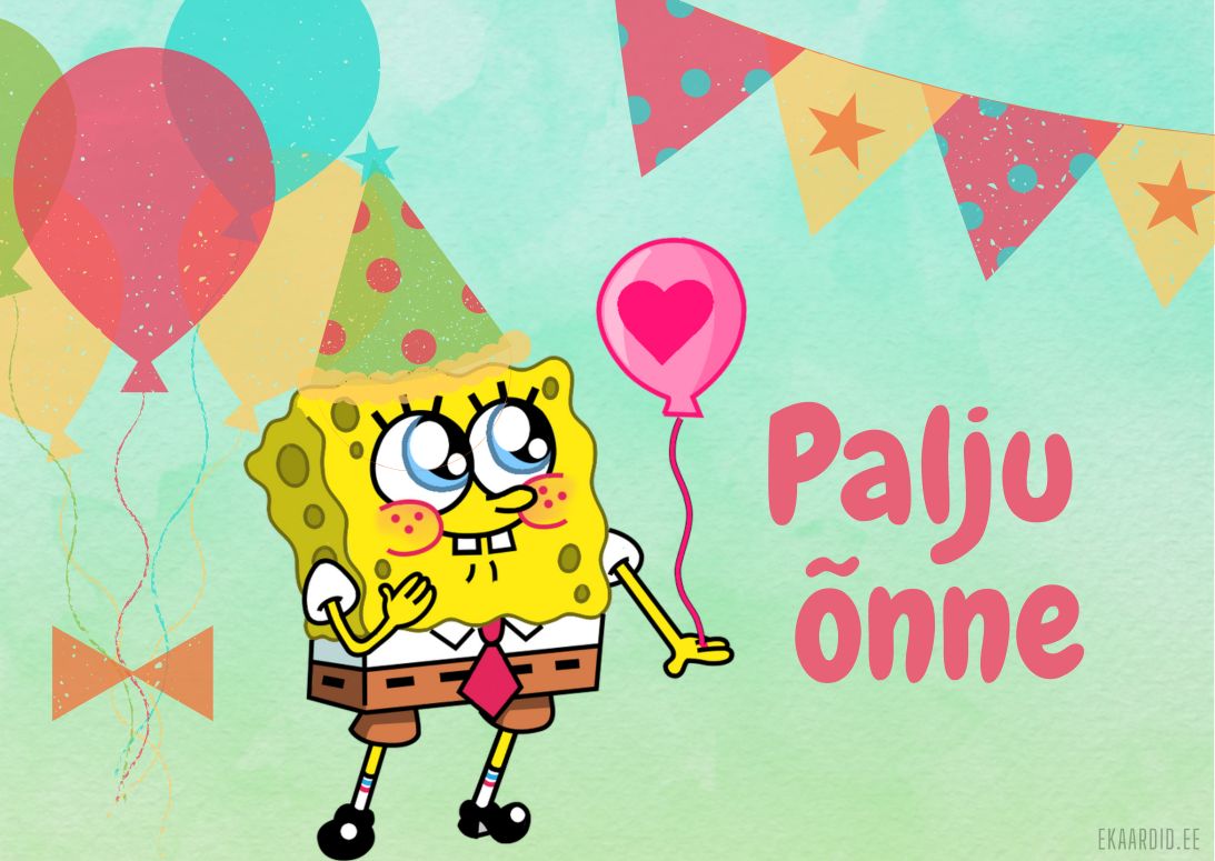 Spongebobiga sünnipäevakaart