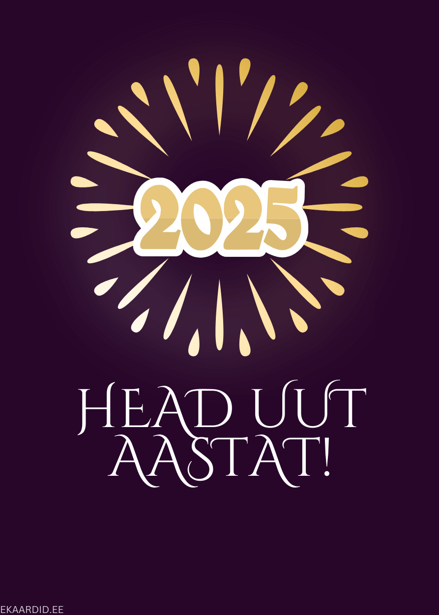 2025. aasta tulevikku tervitav uusaasta kaart