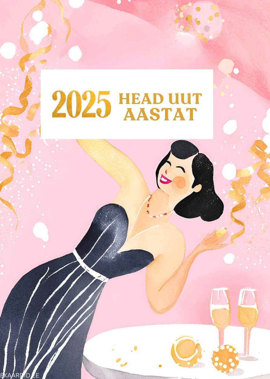 Elegantne aastavahetuse kaart 2025