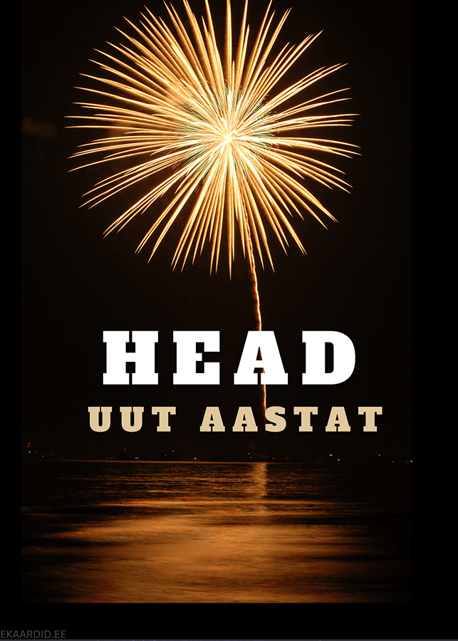 Ilutulestikuga uusaasta kaart