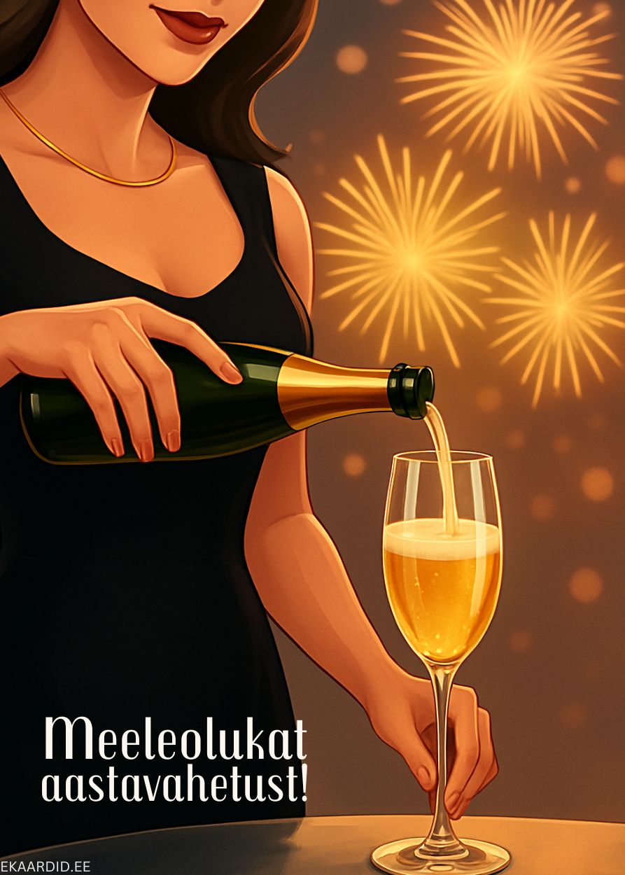 Särav aastavahetuse tervitus šampanjaga