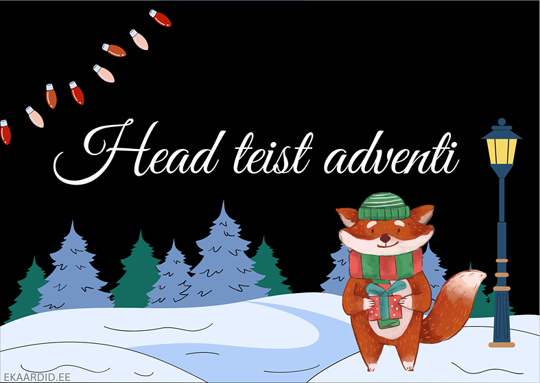 Adventkaard rebase ja kingitusega
