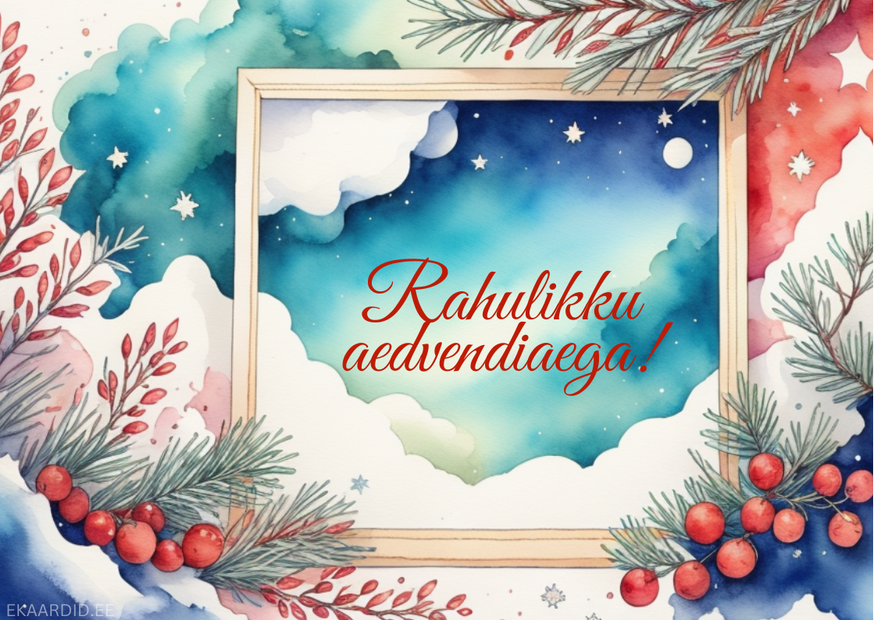 Akvarell-stiilis advendikaart