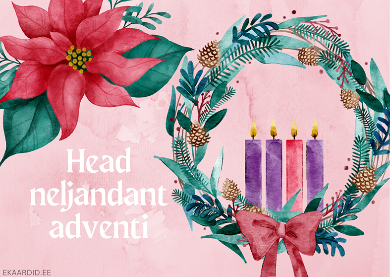 Akvarell-stiilis advendikaart
