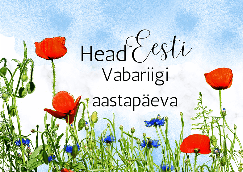 Vabariigi aastapäeva kaart pojengidega
