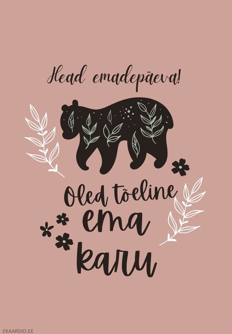 Emadepäevakaart karuga