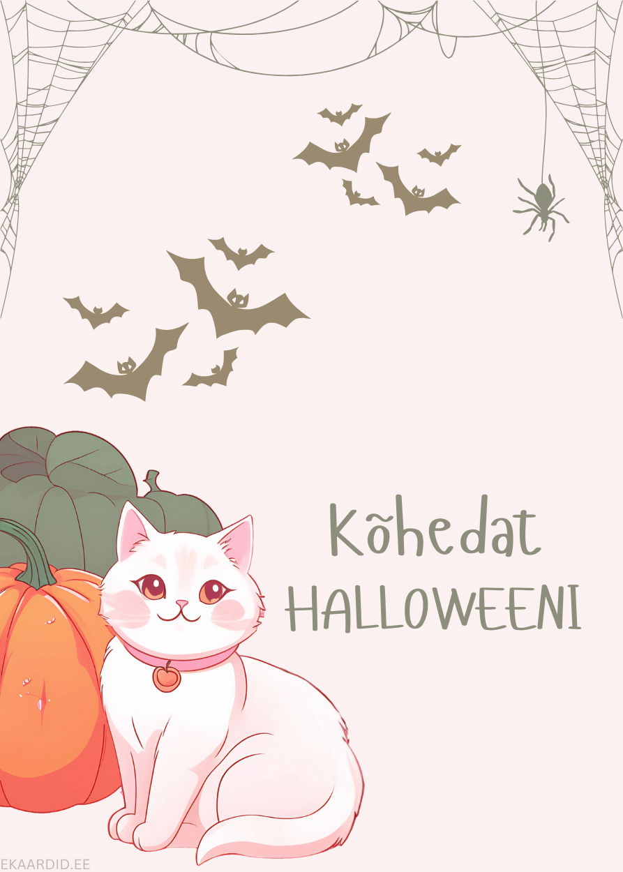 Halloweeni kaart armsa kassita