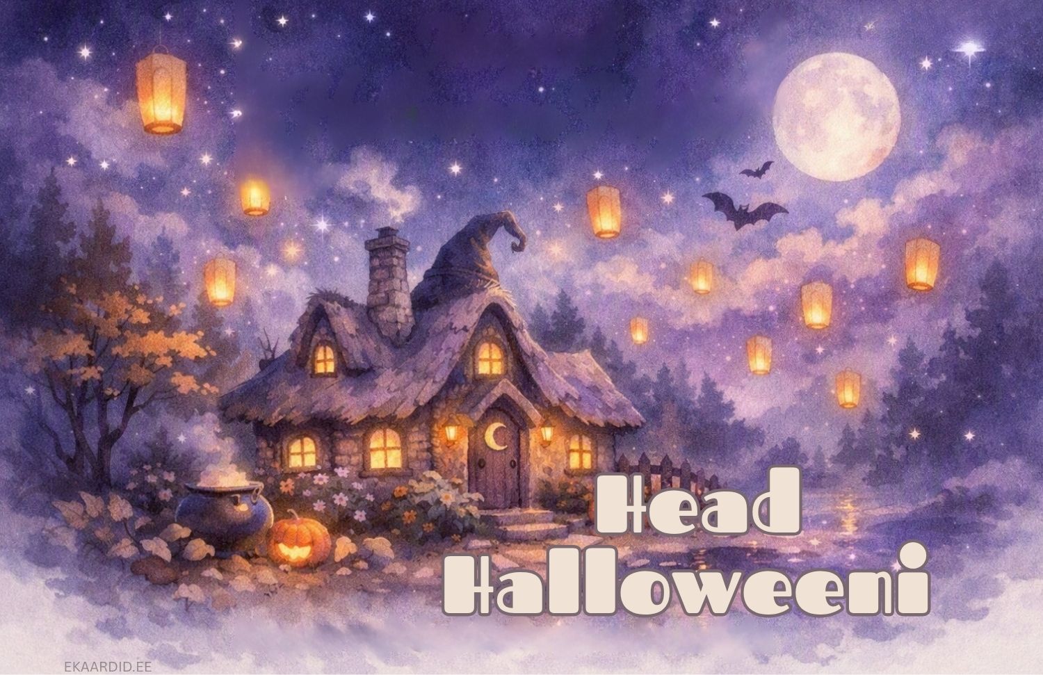 Maagiline Halloweeni tervituskaardike