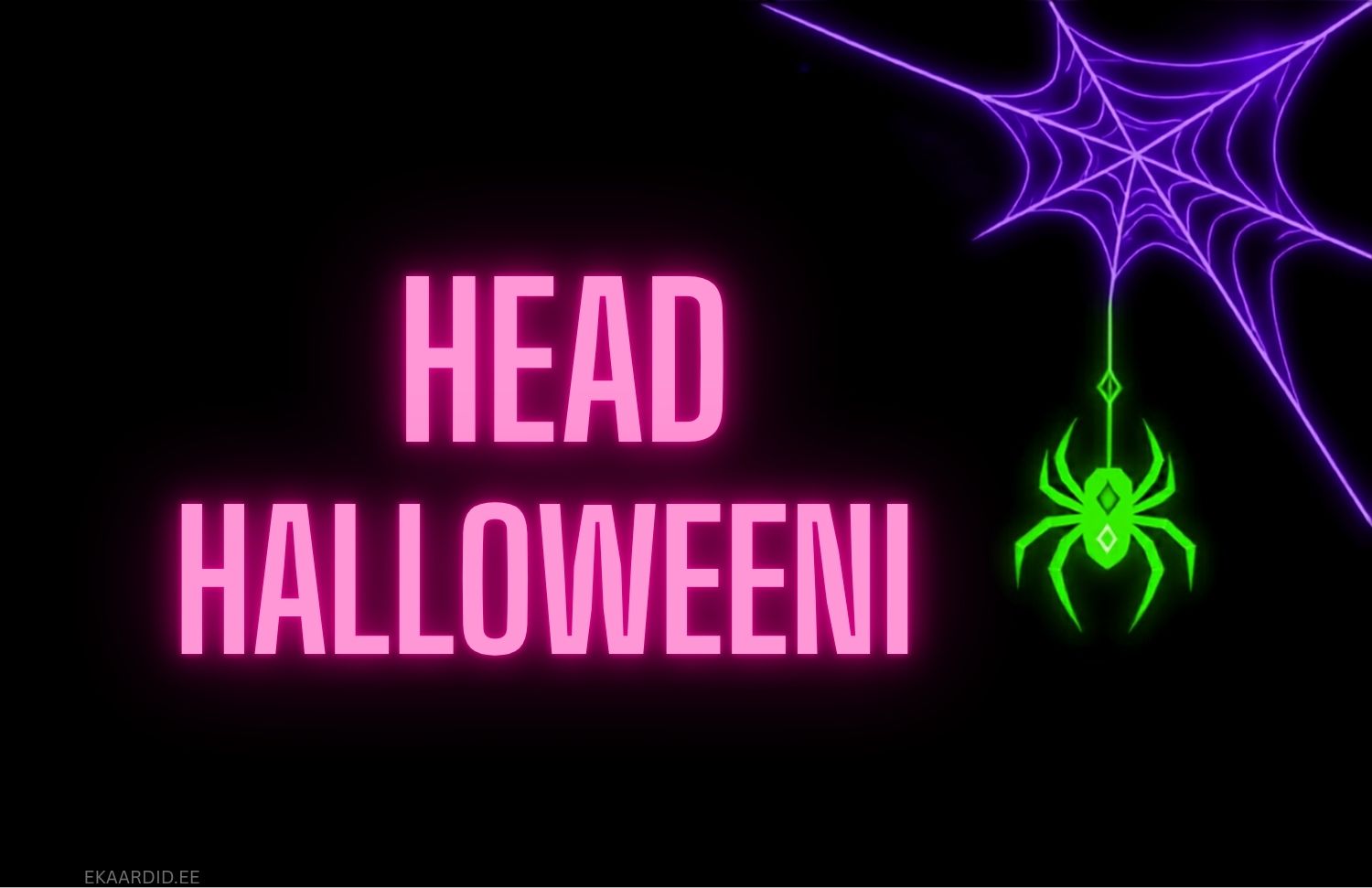 Neoonsete detailidega Halloweeni tervituskaart