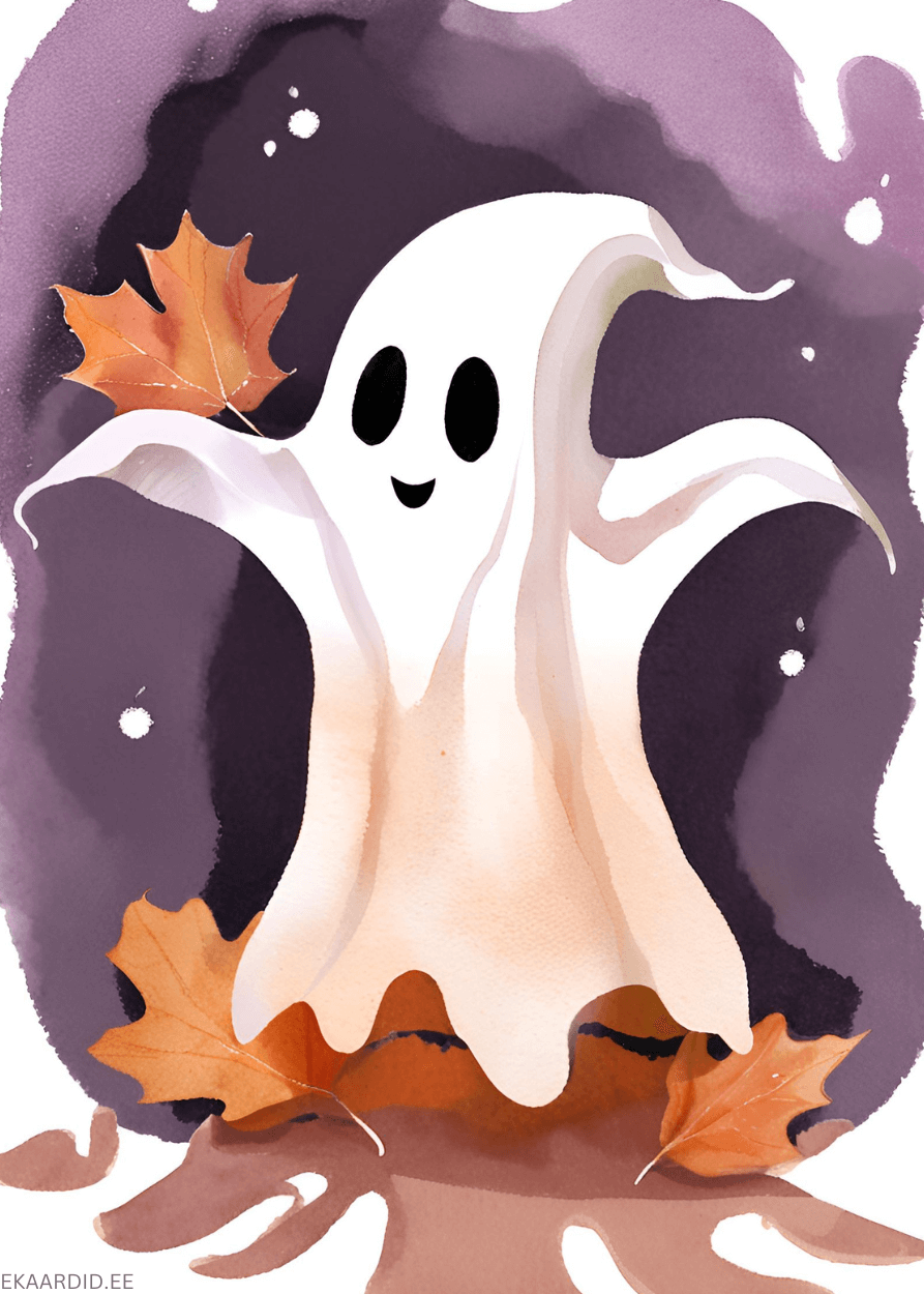 Sõbralik kummitus Halloweeni kaardiks