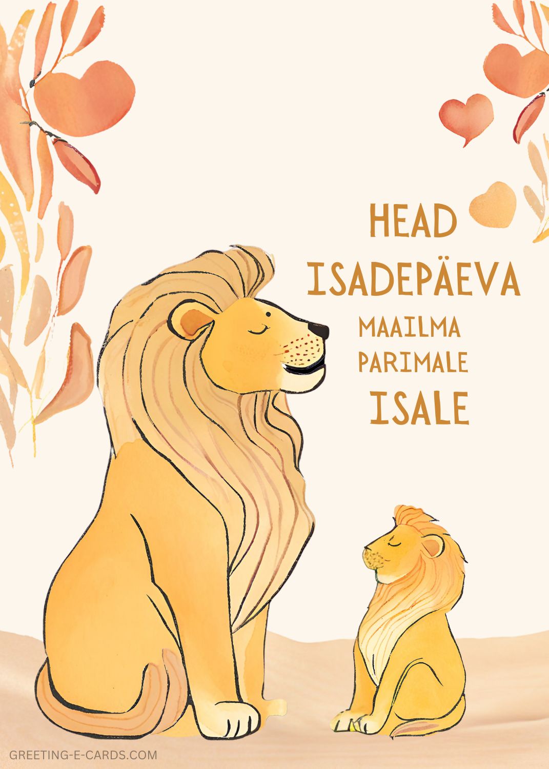 Isade päeva kaart lõvidega