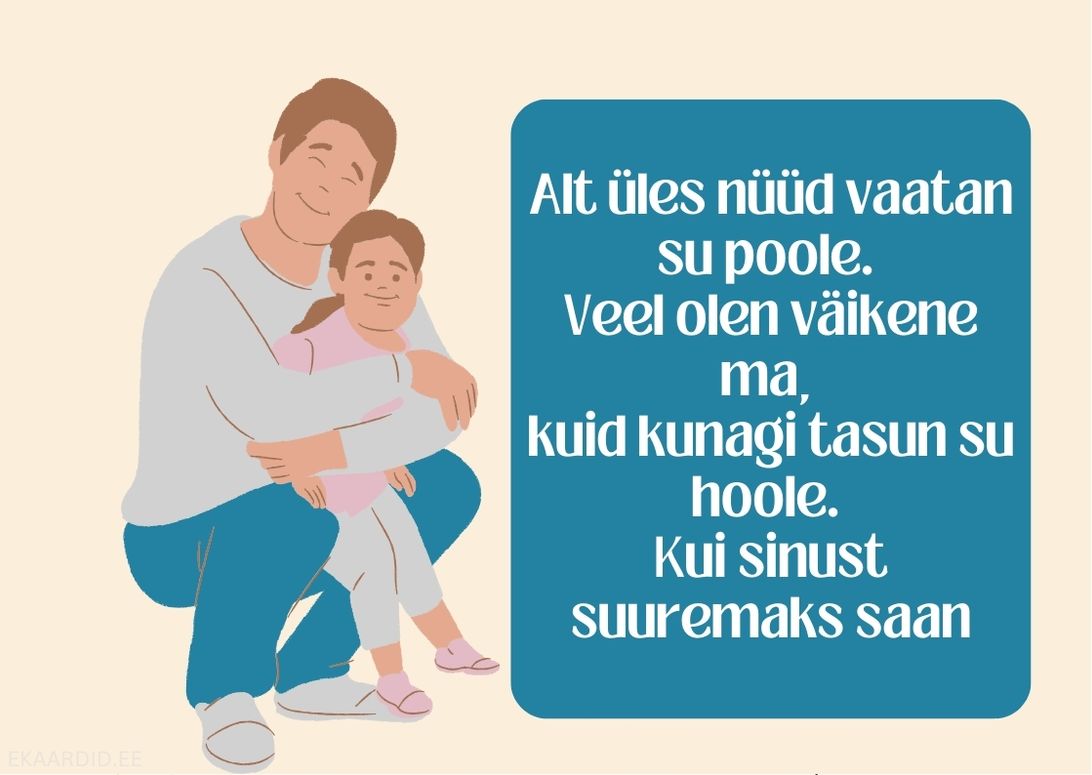 Isadepäeva kaart: armastav isa ja tütar