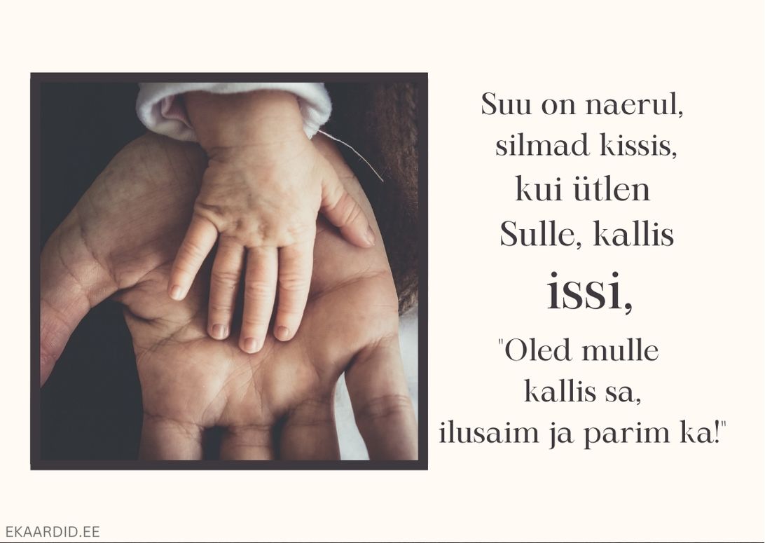 Isadepäeva kaart lapse käega