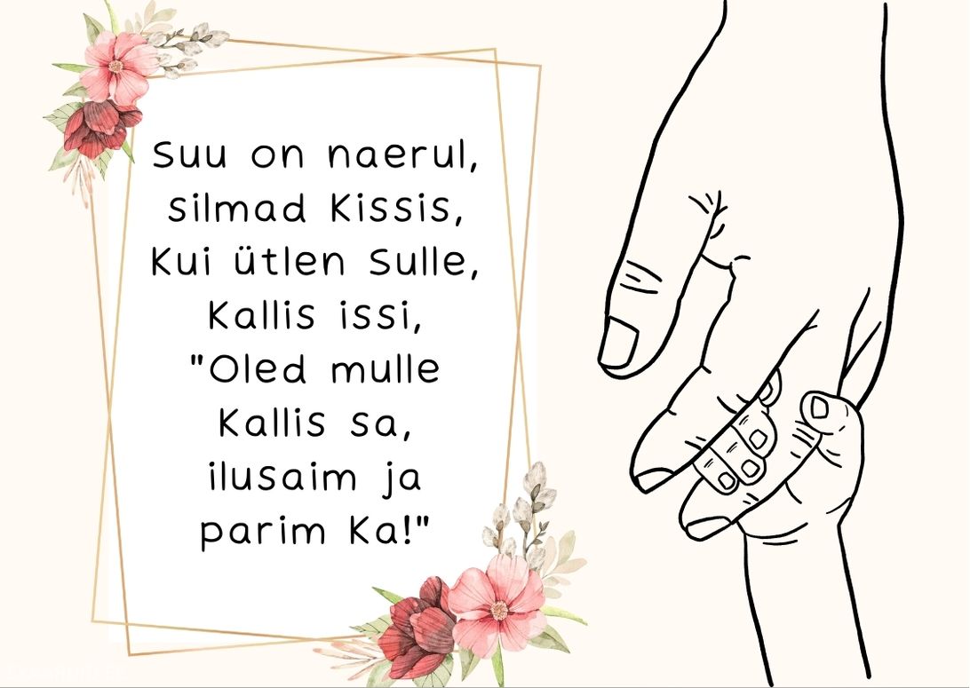Isadepäeva kaart lilledega