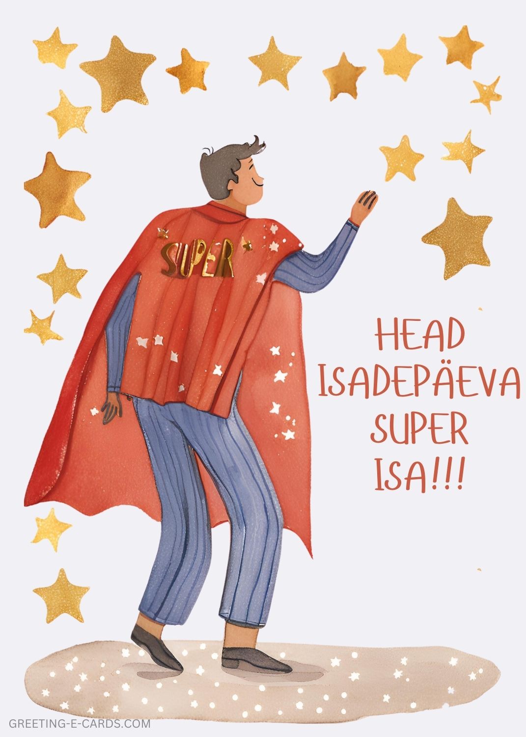 Isadepäeva kaart superkangelasega